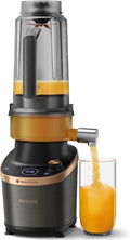 Philips Standmixer, Schwarz/Bronze, Flip&Juice Hochleistungsmixer 7000 Serie mit Entsaftermodul, Flip&Juice-Technologie