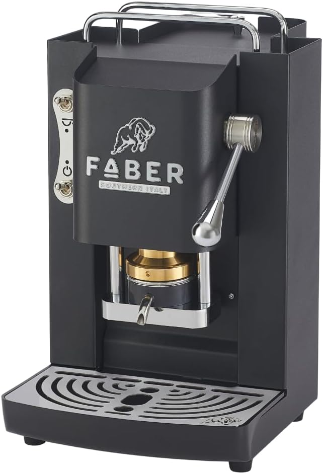 FABER COFFEE MACHINES Kaffeemaschine, 44 mm, 1 l, Schwarz/Chrom, Deluxe 3.0, ESE mit Magnetventil, herausnehmbarem Padhalter