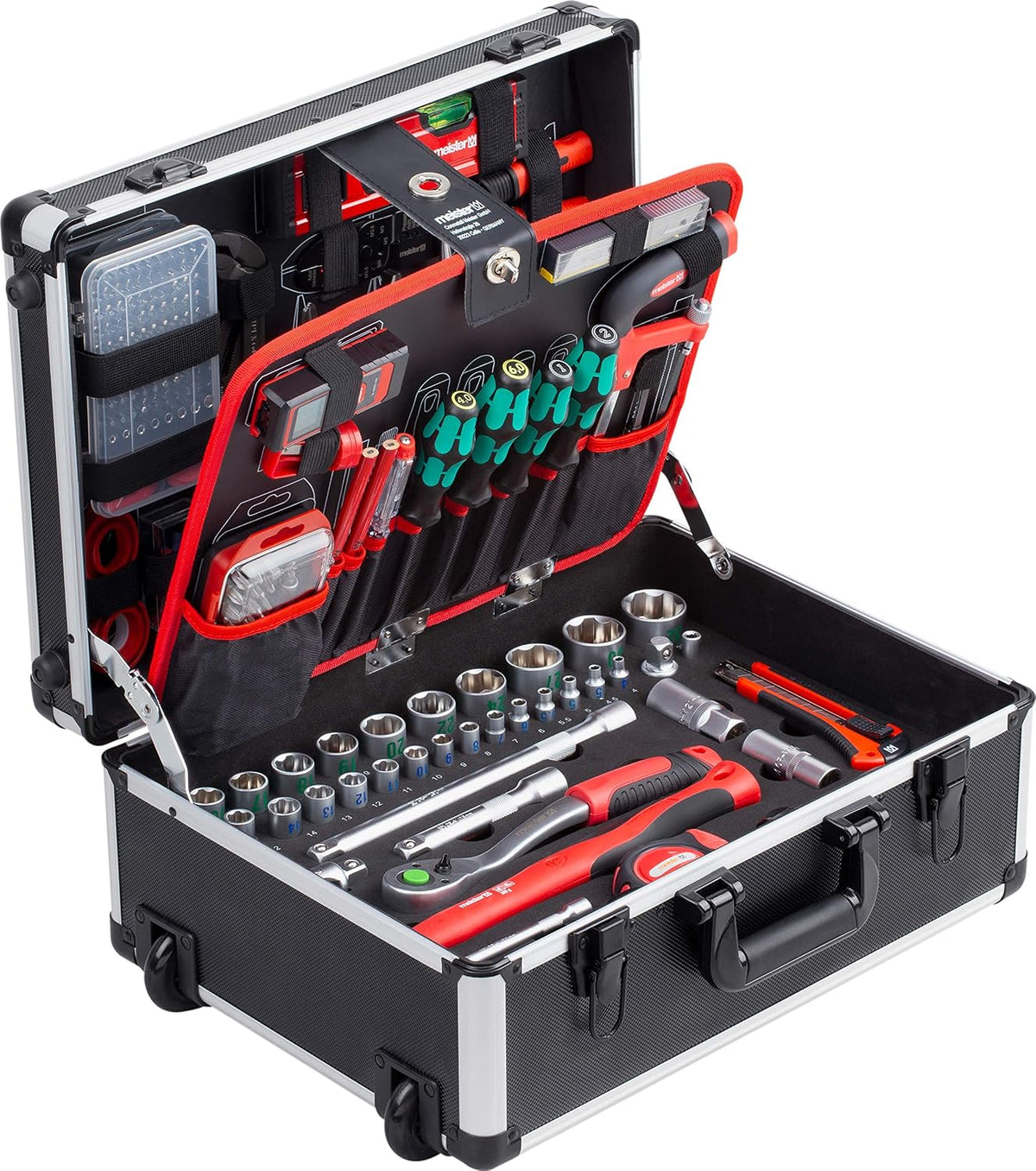 Meister Werkzeug-Sets, Schwarz/Silber/Rot, Werkzeugtrolley 238-teilig - Mit Qualitätswerkzeug