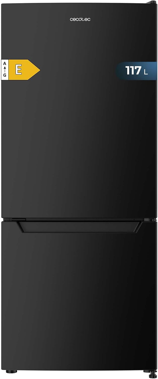 Cecotec Kühlschrank, 117 L, Schwarz, Kombi No Frost Bolero CoolMarket Combi 117 DF E. Klasse E, er Kombi, Defrost