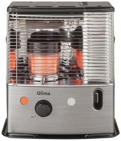 Qlima Elektrokamin, 2,7 kW, Silber/Schwarz, Petroleumofen mit Leistung ohne Netzanschluss