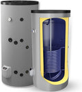 G2 Energy Systems Warmwasserspeicher, 300 L, 9 kW, 1 W, Grau/Schwarz, Kombispeicher kombinierter Standspeicher Boiler