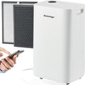 Greenmigo Luftentfeuchter, 4.5 L, 25 L, 70m, Weiß/Schwarz, WiFi mit Fernsteuerung, Ionisator, HEPA-Filter, Aktivkohlefilter