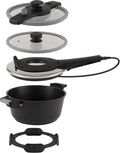 Remoska Backofen, 610 W, Schwarz/Grau, Tria 3 in 1 Topf mit 3 Tellern Backen Garen Schmoren