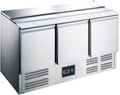 ZORRO Kühltheke, Silber, Saladette ZS903-3 Türen - Kühltisch mit Deckel
