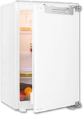 Exquisit Kühlschrank, 135 Liter, 88 cm, Weiß, Einbau ohne Gefrierfach, Festtüre, Vollraum, Schnellkühlen, 3 Ablagen