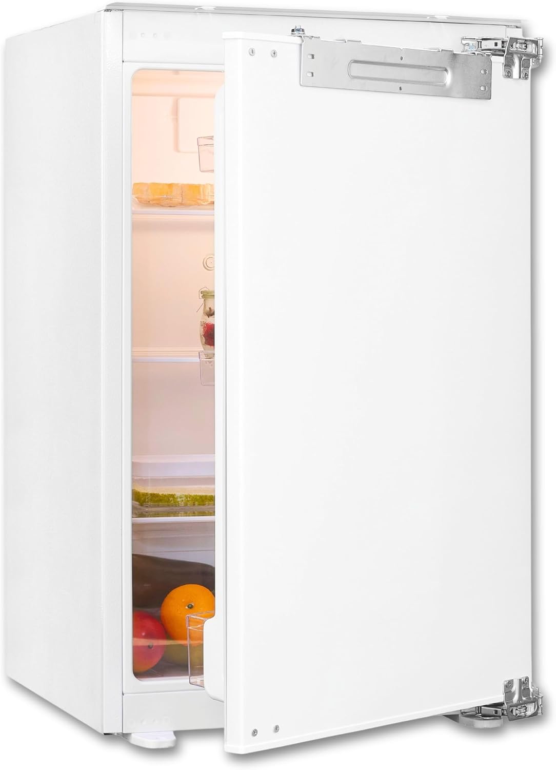 Exquisit Kühlschrank, 135 Liter, 88 cm, Weiß, Einbau ohne Gefrierfach, Festtüre, Vollraum, Schnellkühlen, 3 Ablagen