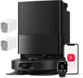 roborock Saugroboter, Schwarz, Qrevo Serie mit Wischfunktion, 8000Pa Saugkraft(verbessert von Qrevo S), Anti-Verfilzungs-Seitenbürste