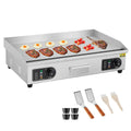 VEVOR Elektrogrill, 0,39 Zoll, 4400 W, Silber, Kommerzieller elektrischer Grill, flache Grillplatte für die Arbeitsplatte