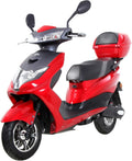 elrofu E-Scooter, Rot, Elektroroller 'Eagle Li', 2000 Watt, 60 km Reichweite, Straßenzulassung, Lithium-Akku, Elektro Roller