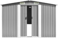 Homgoday Gerätehaus, 257x392x181 cm, Verzinkter Stahl, Grau/Weiß, Metall Grau Gartenhütte Model143345