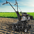 BRAST Motorhacken, 5,15 kW, 1,9 kW, 85 cm, Schwarz/Silber, Motorhacke Gartenfräse Benzin, 6PS)- (7PS), 25- Arbeitsbreite