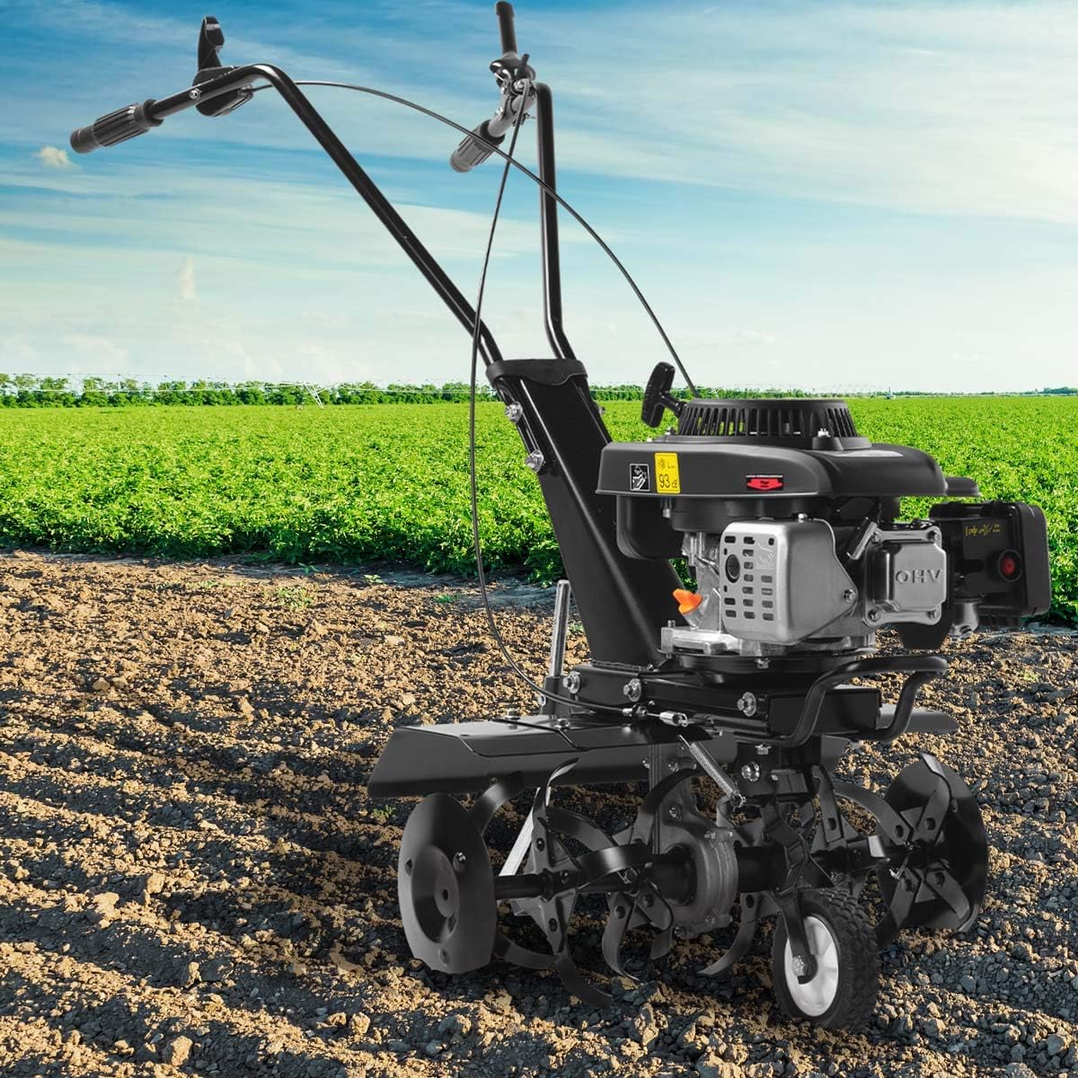 BRAST Motorhacken, 5,15 kW, 1,9 kW, 85 cm, Schwarz/Silber, Motorhacke Gartenfräse Benzin, 6PS)- (7PS), 25- Arbeitsbreite