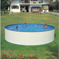 HANSEATIC Stahlrahmenpool, 450 cm, 120 cm, 3 m, Blau/Weiß, Set (5-tlg.): »Rundpool inkl. Sandfilteranlage ³/h« (in 6