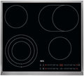 AEG Kochfeld, 57,6 cm, Schwarz/Edelstahl, HRB64478XB Autarkes Glaskeramik, breit, Pause-Funktion, Kindersicherung
