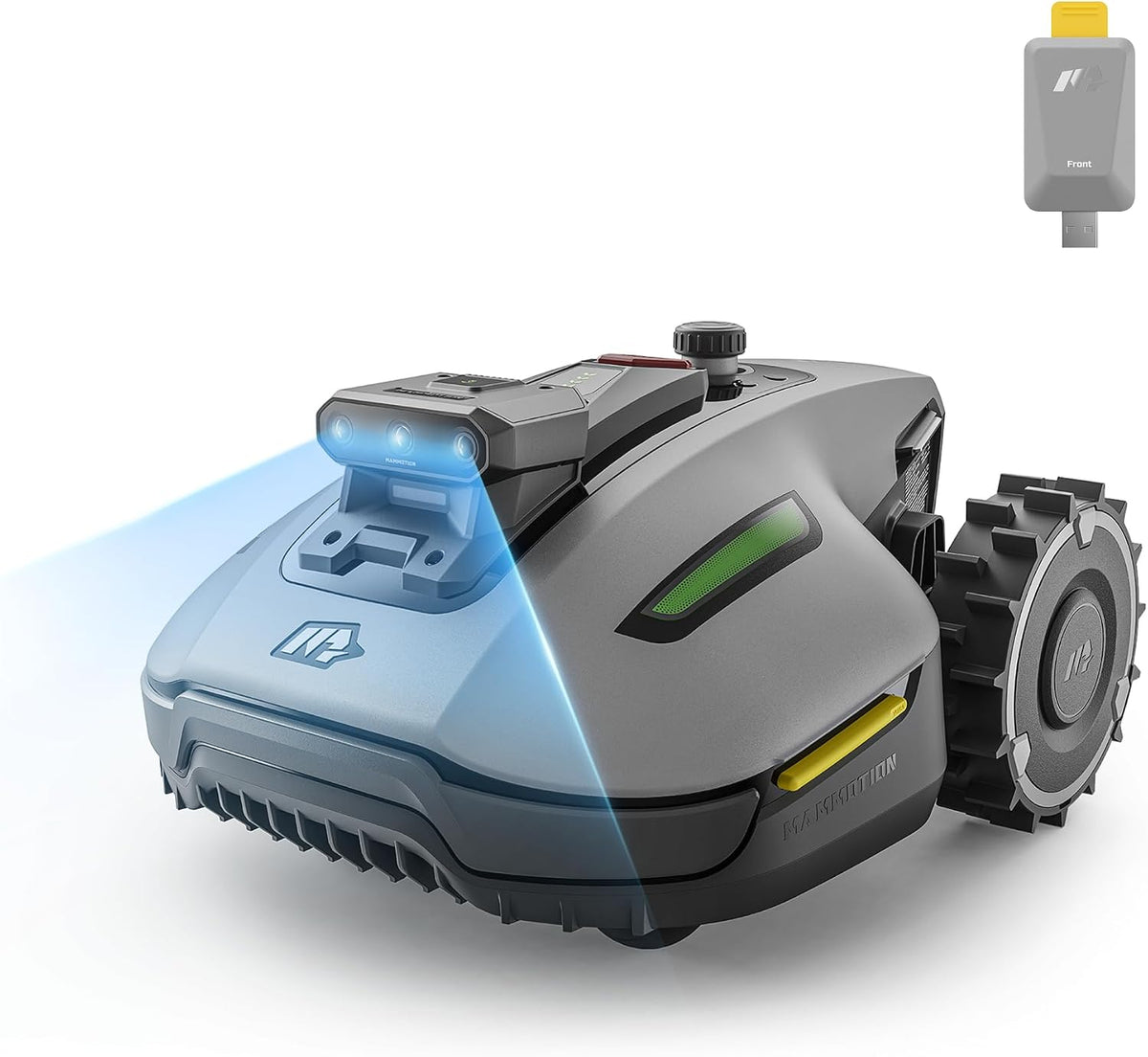 Mammotion Mähroboter, 500 M, 4.5 Ah, Grau, YUKA mini 2 500 mit 4G Modul, Empf. ², AI-gestützte DREI-Kamera-Bildverarbeitung Rasenmäher Roboter