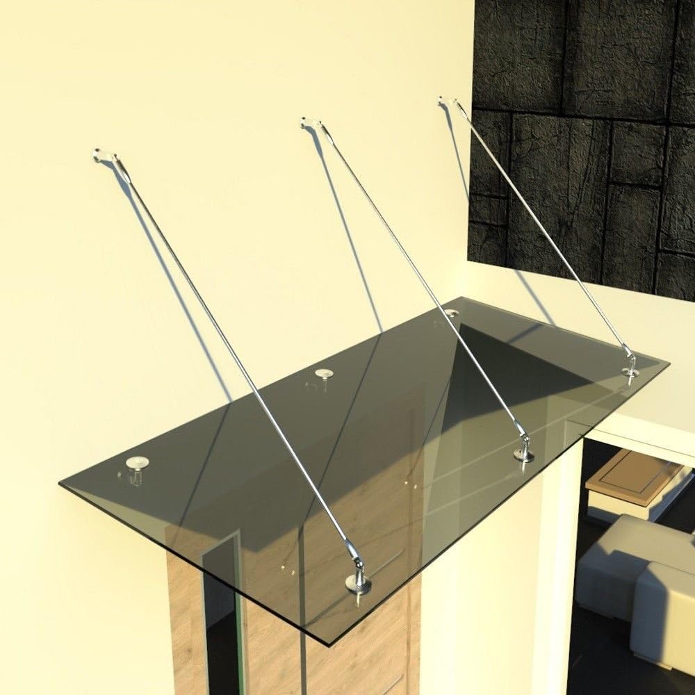 i-flair Baumarkt,Baubedarf,Baustoffe, 13,14 mm, 200 cm, 90 cm, Getönt, Glasvordach Vordach aus starkem Verbundsicherheitsglas