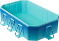 Wttagkl Hundepools, Blau/Türkis, Faltbarer Familienpool Planschbecken, Zusammenklappbares Schwimmbecken für Haustiere & Erwachsene