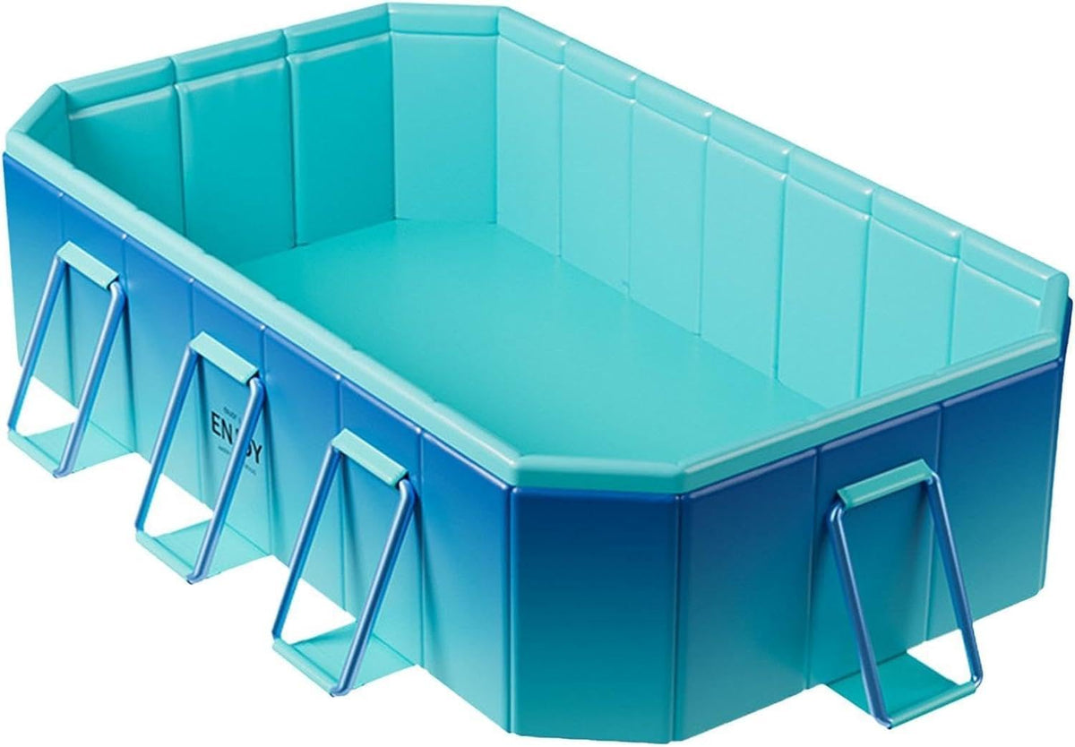 Wttagkl Hundepools, Blau/Türkis, Faltbarer Familienpool Planschbecken, Zusammenklappbares Schwimmbecken für Haustiere & Erwachsene