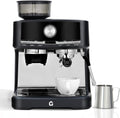 Euker Milchaufschäumer, 1,5 L, 58 Mm, Schwarz/Silber, 20-Bar-Espressomaschine Mit Mahlwerk Und, 30 Mahlgradeinstellungen & Siebträger Für Latte