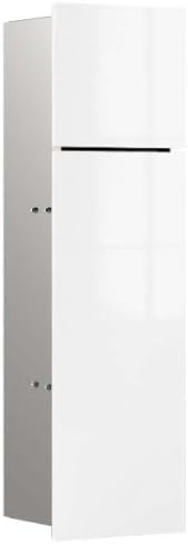 Emco Einteilige Toiletten, 600 mm, Weiß, WC-Modul asis Pure mit Glasfront Türanschlag Links, Unterputz, Alpinweiss