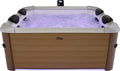 DEKO VERTRIEB BAYERN Powerstation, Braun/Grau/Lila, Premium MSPA LED Whirlpool Outdoor Pool 160x160 UVC+OZON