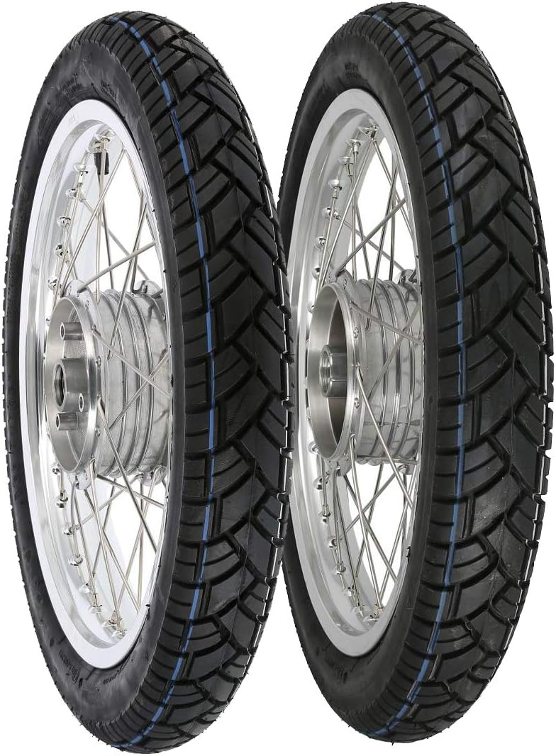 AKF Räder, Schwarz/Silber, Set: 2 Komplett 1, 6x16' Alufelge + Edelstahlspeichen + Reifen Vee Rubber 094