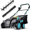 EcoBuild Vertikutierer, 2000 W, 40CM, 55 L, 10M, Schwarz/Grau/Türkis, Elektro- & Rasenlüfter 2-in-1, Arbeitsbreite