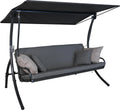ANGERER Bett, Grau/Schwarz, Hollywoodschaukel Elegance Smart, Schaukel zum Sitzen, Liegen & Entspannen, inkl. -Funktion