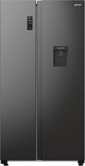 Gorenje Kühl-Gefrierkombination, 178,6 cm, schwarz, NRR 9185 EABXLWD Side by Side, Made in Europe, EEK E, NoFrostPlus