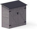 Gerätehaus Upyard, 150x70 cm, Grau/Schwarz, Geräteschuppen mit Regalsystem - Modernes Garten aus Holz -, Grau