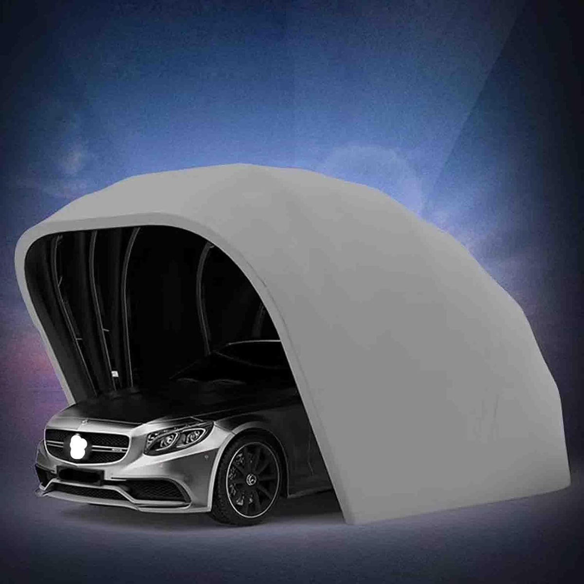 CAULO Markise, Oxford-Gewebe, Grau, Allwetterfester Carport, Mobile Faltgarage, Auto-, halbautomatischer Anti-Exposition-Carport