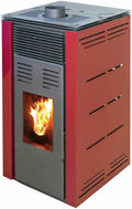 MAESTRO FERRETERO Pelletheizungen, 8 kW, Bordeaux/Grau, JOIMA - Pelletofen ohne Strom Natur Style Modell (Bordeaux)