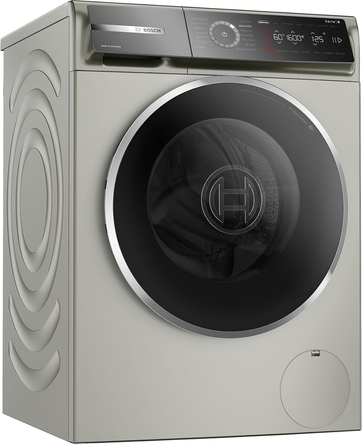 Bosch Waschmaschine, 10 kg, Silber, WGB2560X1, Serie 8, Smarte, 1600 UpM, Made in Germany, Maximale Energie- und Wasserersparnis