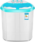 WolFum Waschtrockner, Weiß/Blau, Power Mini-Waschmaschine kann Kleidung waschen, Power-Dehydrierung, Doppelwanne