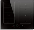 NOXTON Kochfeld, 60 cm, 7200 W, 220 V, 240 V, Schwarz, Induktions 4 Platten mit Doppelte Flexzonen, Induktionsfeld Einbau mit Booster