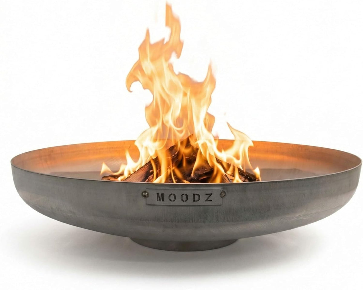 MOODZ Outdoor Living Heizstrahler & Feuerstellen, 120 cm, Silber, Feuerschale Edelstahl - Feuerschalen für den Garten