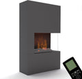 GLOW FIRE Elektrokamin, 91x150x35 cm, Grau, Wasserdampf Kamin Rechts TUCHOLSKY (Standkamin) - mit LED, Knistereffekt