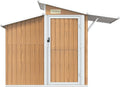 Tidyard Gerätehaus, 270 x 130 x 208,5 cm, Braun/Weiß, Geräteschuppen Gartenhauses Gartengeräte Gartenschuppen