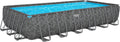 Bestway Stahlrahmenpool, 732 x 366 x 132 cm, Grau/Blau, APX365 Winterfester Solo Pool ohne Zubehör, Marmor-Optik (Dunkel)