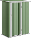 Gerätehaus Outsunny, 142 x 86 x 189 cm, 1,07 m, Grün/Silber, Metall ² Geräteschuppen mit Pultdach Abschließbarer Tür