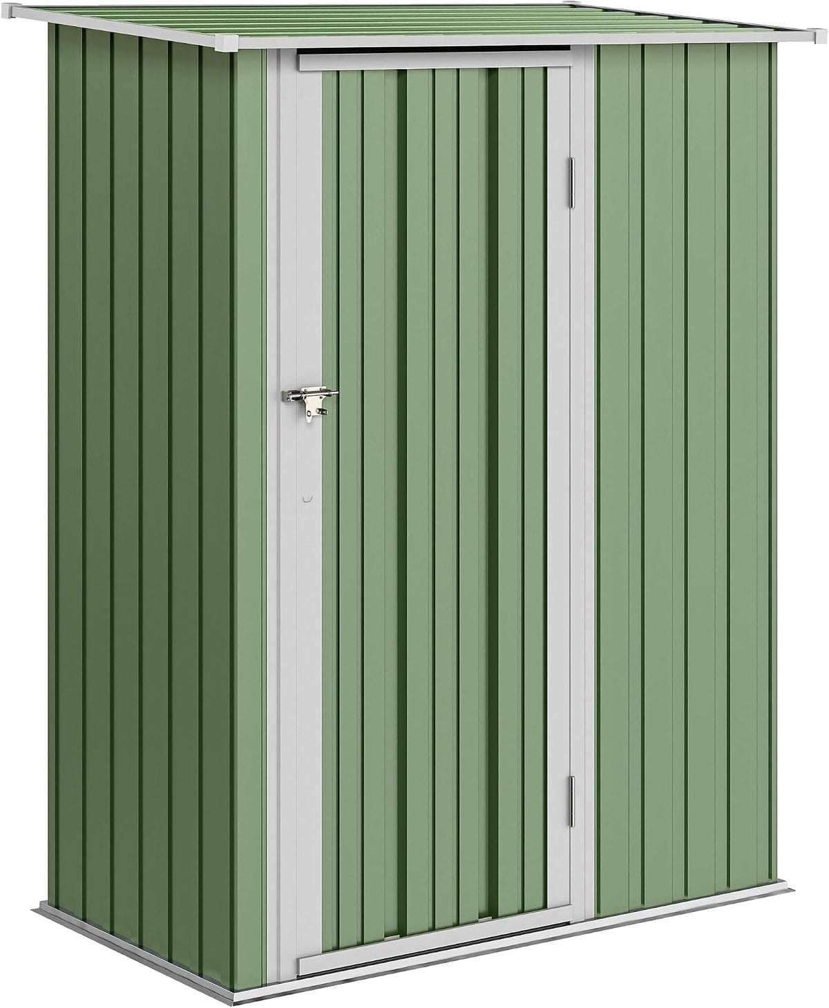 Gerätehaus Outsunny, 142 x 86 x 189 cm, 1,07 m, Grün/Silber, Metall ² Geräteschuppen mit Pultdach Abschließbarer Tür