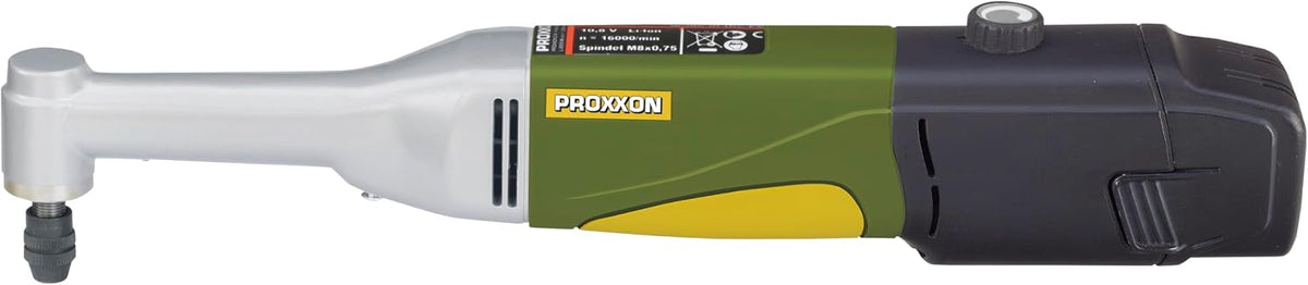 PROXXON Winkelbohrmaschinen, 2,5 Ah, Silber/Grün/Schwarz, 29805 Akku-Langhals-Winkelbohrmaschine LWB/A, 8 Volt