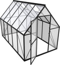PEILU Gewächshaus, 280x180x195 cm, Aluminiumlegierung Rahmen + 4 mm Dicke PC-Platten, Schwarz/Transparent