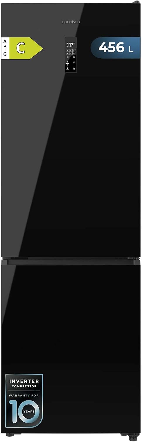 Cecotec Kompressor, 59,5 cm, 201 cm, Schwarz, Inverter- Plus, energiesparend, Glasablagen