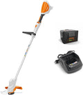 Stihl Rasentrimmer, weiß/orange/schwarz, Akku-Motorsense-Set, Batteriebetrieben, FSA 57 Compact mit Akku AK 10 + Ladegerät AL 101