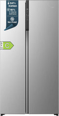 homeX Kühl-Gefrierkombination, 544 Liter, 179 cm, 37 dB, Silber, Side by Side Kühlschrank, Kühl-Gefrier-Kombination