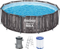 Bestway Stahlrahmenpool, 366 x 100 cm, 9.150 l, Grau/Blau, 5614X Pool Fuori Terra Steel Pro Max, Blau