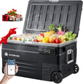 AAOBOSI Kühlschrank, 240 V, 74 L, 24 V, Schwarz, Kompressor Kühlbox, Camping mit APP, LED-Beleuchtung, -20°C bis 20°C
