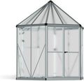 Palram Gewächshaus, Silber/Schwarz, Canopia Hexa Aluminium Orangerie mit Fundament Stahlrahmen